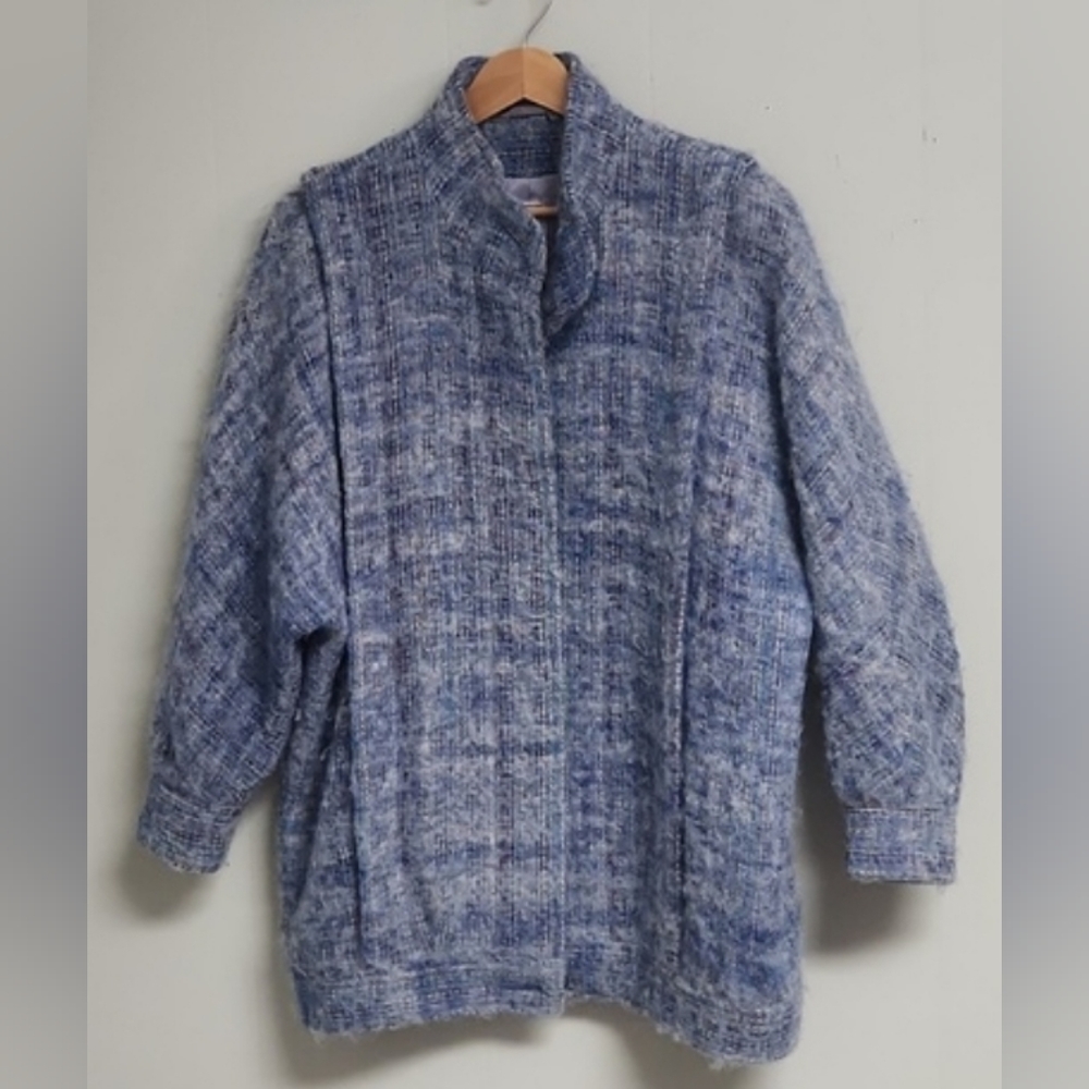 Avoca Co Wicklow Ireland Coat Pure New Wool Blue Size XXL